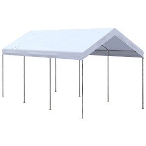 Outsunny 10' x 20' Carport, Portable Garage & Patio Canopy Tent, Adjustable Height, Anti-UV Cover for Car, Truck, Boat, Catering, Wedding - 1 of 4