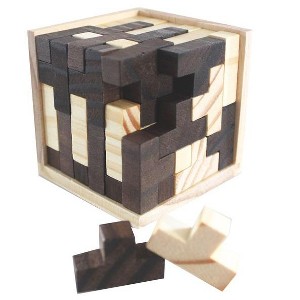 Zummy 54 Piece Wooden Brain Teaser Puzzle, Educational Toy for Kids - 1 of 4