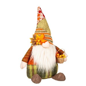 Evergreen Plush Harvest Gnome with Basket Table D√©cor - 1 of 4