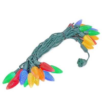 25-Foot Multicolor LED C9 Faceted Christmas String Lights