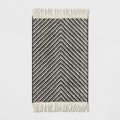 2'X3' Chevron Woven Accent Rug Black/White - Project 62™