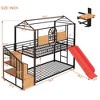 NicBex Twin Over Twin Bunk Bed with Guardrail and Convertible Slide,Loft Bed with Ladder and Trundle,Noise Reduced Bunk Beds for Bedroom - 3 of 4