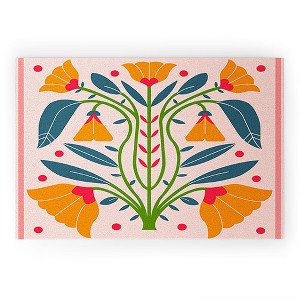 Maritza Lisa Art Nouveau Symmetric Buttercups Large Welcome Mat - Deny Designs - 1 of 3