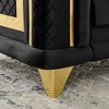 89"-Seater & 69" Loveseat Velvet Luxury Tufted Sofa Set with Embroidered Texture, Gold Stainless Steel Trims and 7 Decorative Pillows - 4 of 4