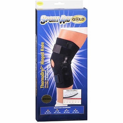 Sport Aid Gold Thermadry Hinged Knee Support XL Black