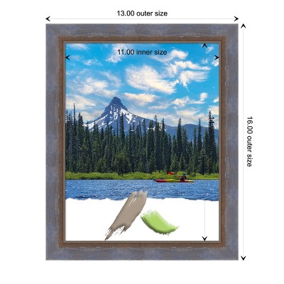 Two-Tone Blue and Copper Pine Wood Wall Picture Frame