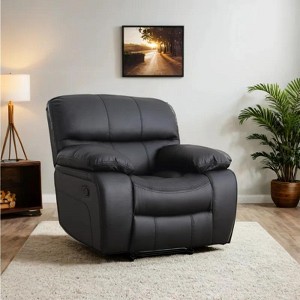 Bestier 40 in. Wide Modern Soft Comfortable Vegan Leather Manual Handle Recliner - 1 of 4