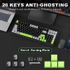 YUNZII D98 Membrane Gaming Keyboard,RGB Backlit Black & Green - 2 of 4