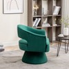 SEYNAR Modren Velvet Living Room Swivel Arm Barrel Chair with Tufted Back - 3 of 4