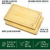 Bamboo Cutting Board Set of 3 with Side Trays - Wood Cutting Boards For Kitchen for Meat, Cheese, Fruits & Vegetables by Royal Craft Wood - 2 of 4