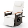 Costway Outdoor 360° Swivel Rattan Recliner Chair Patio Wicker Chaise Lounge Chair Beige/Navy - 2 of 4