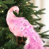 Northlight Glittered and Jeweled Peacock Christmas Decoration with Mini Faux Pearls - 22" - Pink - 2 of 4