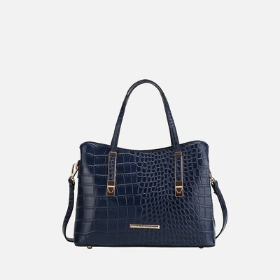 MKF Collection Aurelia Crocodile-Embossed Vegan Leather Women's Tote Stylish Shoulder Handbag by Mia K - Navy — фото 2