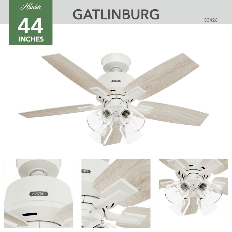 44" Gatlinburg Ceiling Fan with Light Kit and Handheld Remote (Includes LED Light Bulb) - Hunter Fan, 3 of 14