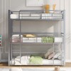 Twin Size Metal Triple Bunk Bed with Ladders and Guardrails - ModernLuxe - 2 of 4