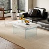 KTMBDW Coffee Table, Lift Top Coffee Tables for Living Room, Rising Dining Table with Hidden Compartment and Tempered Glass Legs - 2 of 4