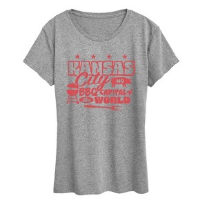 Women's - Instant Message - Kansas City MO BBQ Short Sleeve Graphic T-Shirt - 1 of 4