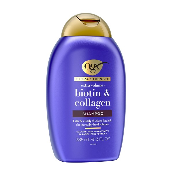 Champú Voluminizador Extra Fuerte OGX Biotin & Collagen para Cabello Fino - 13 fl oz: Sin Sulfatos, Sin Parabenos, Fórmula Líquida 7