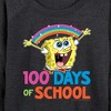 Women's - SpongeBob SquarePants - 100 Days Of School Spongebob Lightweight French Terry Wide Neck Long Sleeve Shirt - 2 of 4