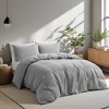 Peace Nest Classic Linen Cotton Bedding Set, Woven 55% Linen 45% Cotton Duvet Cover and Pillow Shams, Soft & Breathable - 2 of 4