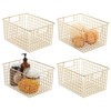 mDesign Metal Wire Closet Organizer Basket, Built-In Handles, 4 Pack, Soft Brass - 2 of 4
