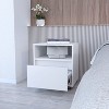 Okak 2-Drawer Bedside Table with Cutout Handles, Modern Bedroom Nightstand with Easy-Pull Drawers Wooden Storage Cabinet for Small Spaces - 2 of 4