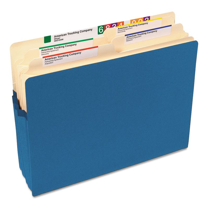 Smead 1 3/4" Exp Colored File Pocket Straight Tab Letter Blue 73215, 2 of 9