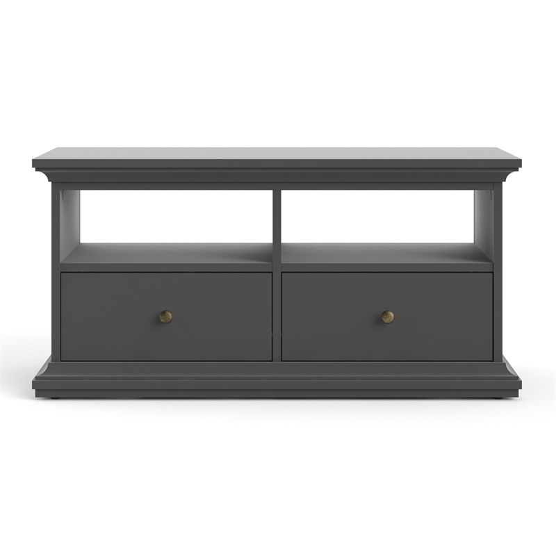 Tvilum Sonoma 2 Drawer TV Stand with 2 Shelves in Black Lead, 2 of 11