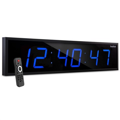 Ivation Large Digital Wall Clock, LED Display with Timer