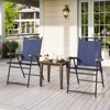 Tangkula Patio Folding Chairs Set of 2 Outdoor Dining Chairs w/ Ergonomic Backrests & Armrests - 2 of 4