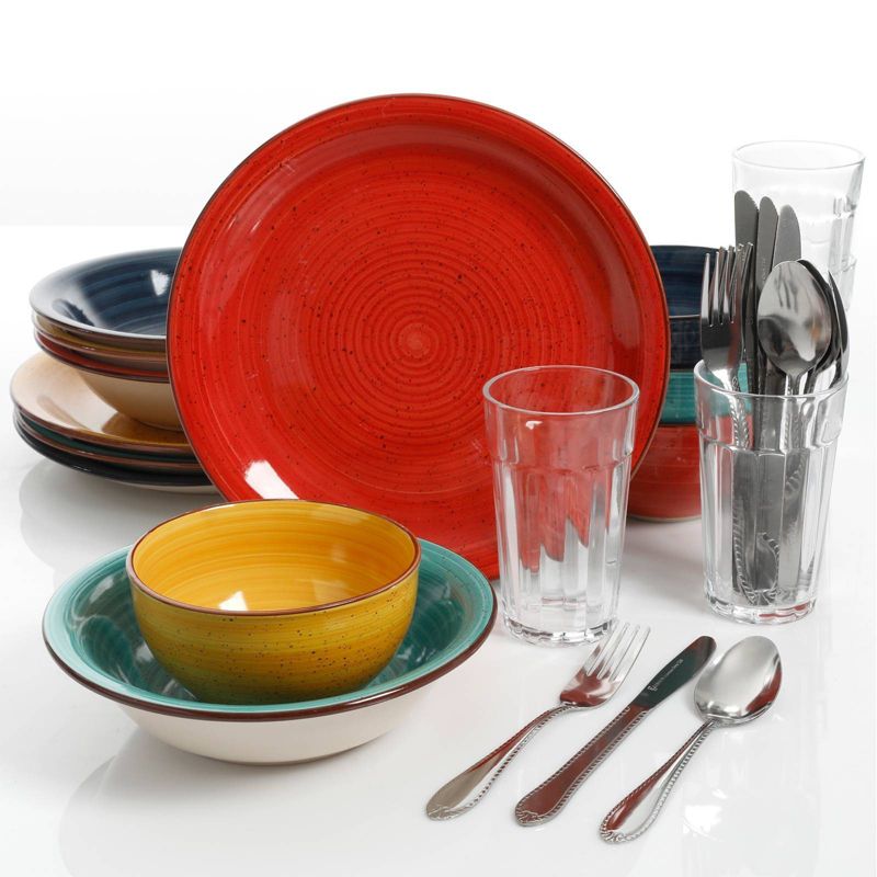Gibson Home 28pc Stoneware Speckle Mix and Match Dinnerware Set, 2 of 6