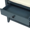 ACEPANO 39 in. W Multifunctional Entryway Storage Bench with Padded Seat, Drawers & Shoe Rack-Navy Blue - 4 of 4