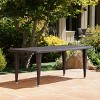 NicBex 73.5" Outdoor Dining Table,Rectangle Patio Table with Iron Frame for 4 to 6 Chairs,Outdoor Furniture,Brown - 2 of 4