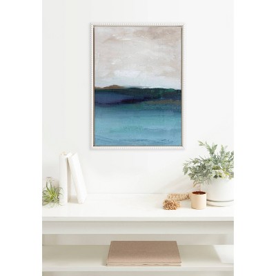 18"x24" Deep Blue Abstract Ocean Landscape Canvas Print