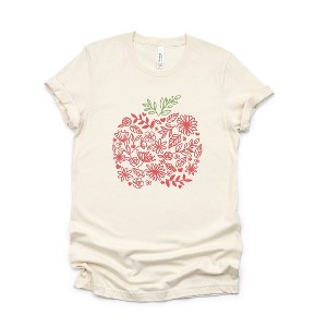 Simply Sage Market Women's Colorful Flower Apple Short Sleeve Graphic Tee - 1 of 4