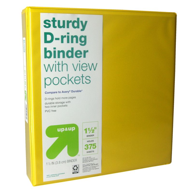 1.5" 3 Ring Binder Clear View - up & up™, 1 of 3