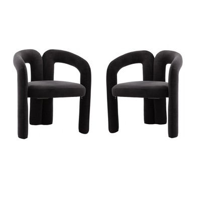 Grungis 25.2" Wide Velvet Accent Chair with Sturdy Frame,Barrel Chair with  Curved Backrest,Accent Chair for Reading Room,Office,2pc
