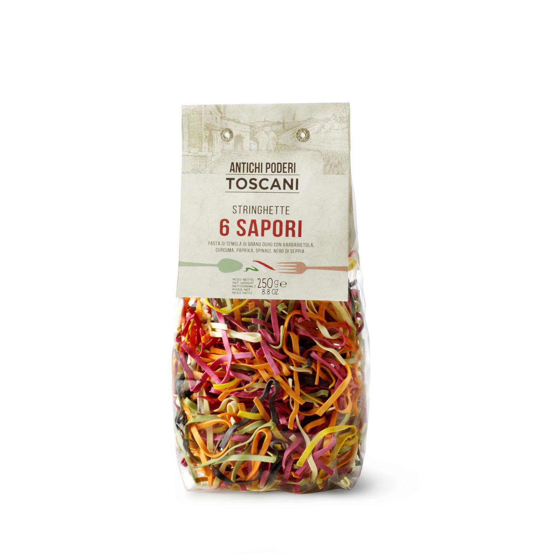 Antichi Poderi Toscani 6 Flavors Stringhette Pasta 8.8oz/250g Pack of 1