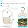 Sunnydaze Outdoor Printed Polycotton Fabric Hammock Chair with Armrests and Hardwood Spreader Bar - 300 lb Capacity - Natural - 2 of 4