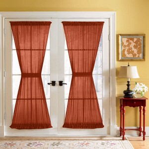 BrylaneHome BH Studio Sheer Voile Door Panel With Tiebacks - 1 of 4