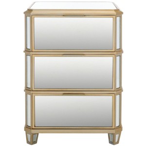 Giana 3 Drawer Mirrored Nightstand - Mirror - Safavieh. - 1 of 4
