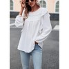 Womens Casual Long Sleeve Top Swiss Dot Autumn Winter Fashion Casual Tops Blouse - 3 of 4