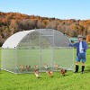 Large Metal Chicken Coop, Walk-in Wire Mesh Chicken Run, Rabbits Duck Cages with Waterproof and Anti-Ultraviolet Cover for Outside - 4 of 4