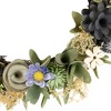 Northlight Wooden Mixed Floral Artificial Spring Wreath - 10.5" - Green and Blue - 3 of 4