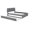 KTMBDW Full/Queen Size Upholstered Platform Bed with Trundle and LED lights, Wooden Bed Frame,Teddy Fleece, Easy to Assembly, No Box Spring Needed - 4 of 4