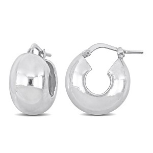 EVERLY JEWELRY | Sterling Silver 18 MM Wide Huggie Polished Earrings - 1 of 4