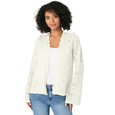 Roaman's Women's Plus Size Crochet Cardigan Sweater