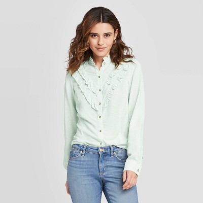 womens floral button down shirt