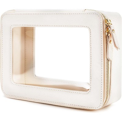 Clear Makeup Bag Organizer, Travel Toiletry Bag Cosmetic Case for Women, Portable Make Up Skincare Pouch Car Organizer Bag