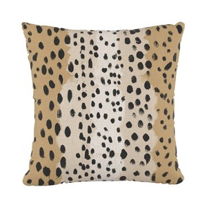 Linen Leopard Square Throw Pillow - Skyline Furniture - 1 of 4